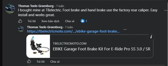 Ebike Garage brakes review by Thomas Teelo Greenburg (E RIDE PRO SR OWNERS GROUP)
