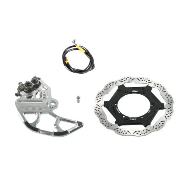 Surron Light Bee 2 rear brake bracket + EBG 220mm floating rotor kit – Raw Silver