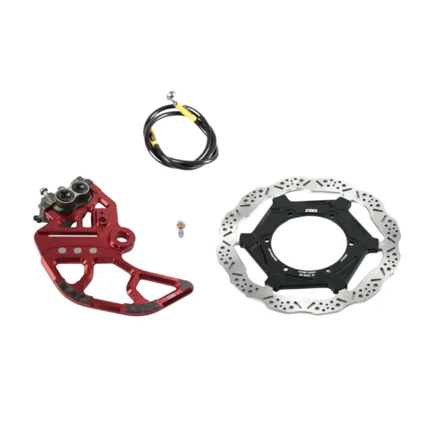 Surron Light Bee 2 rear brake bracket + EBG 220mm floating rotor kit – Red